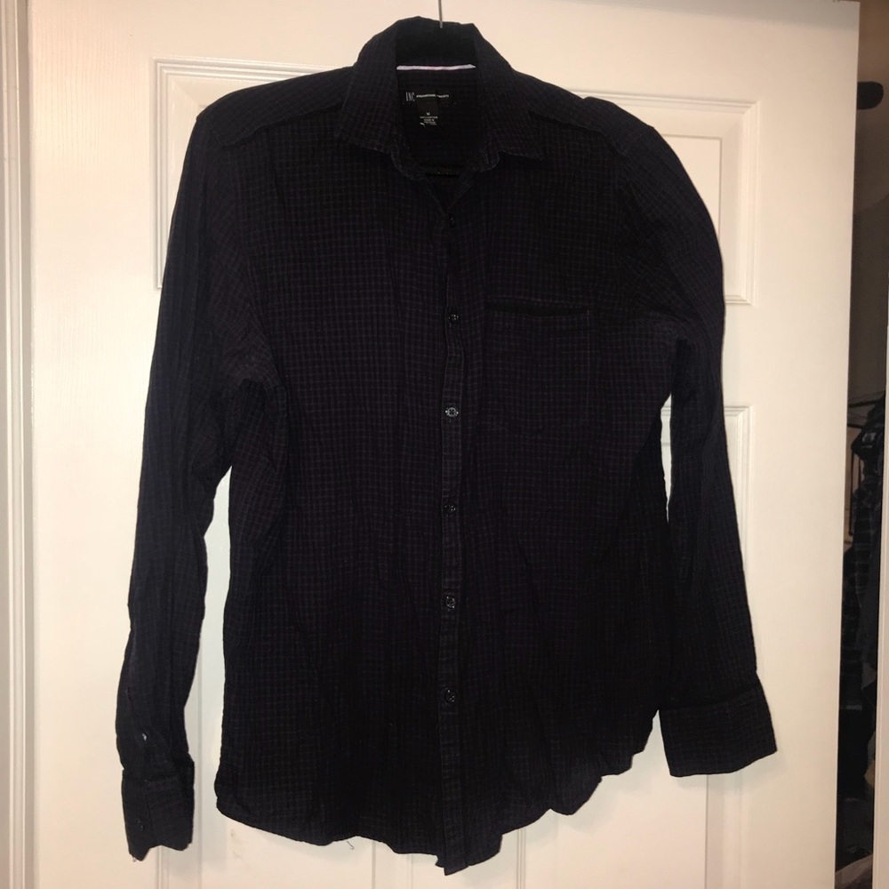 Purple black checkered INC casual light shirt M